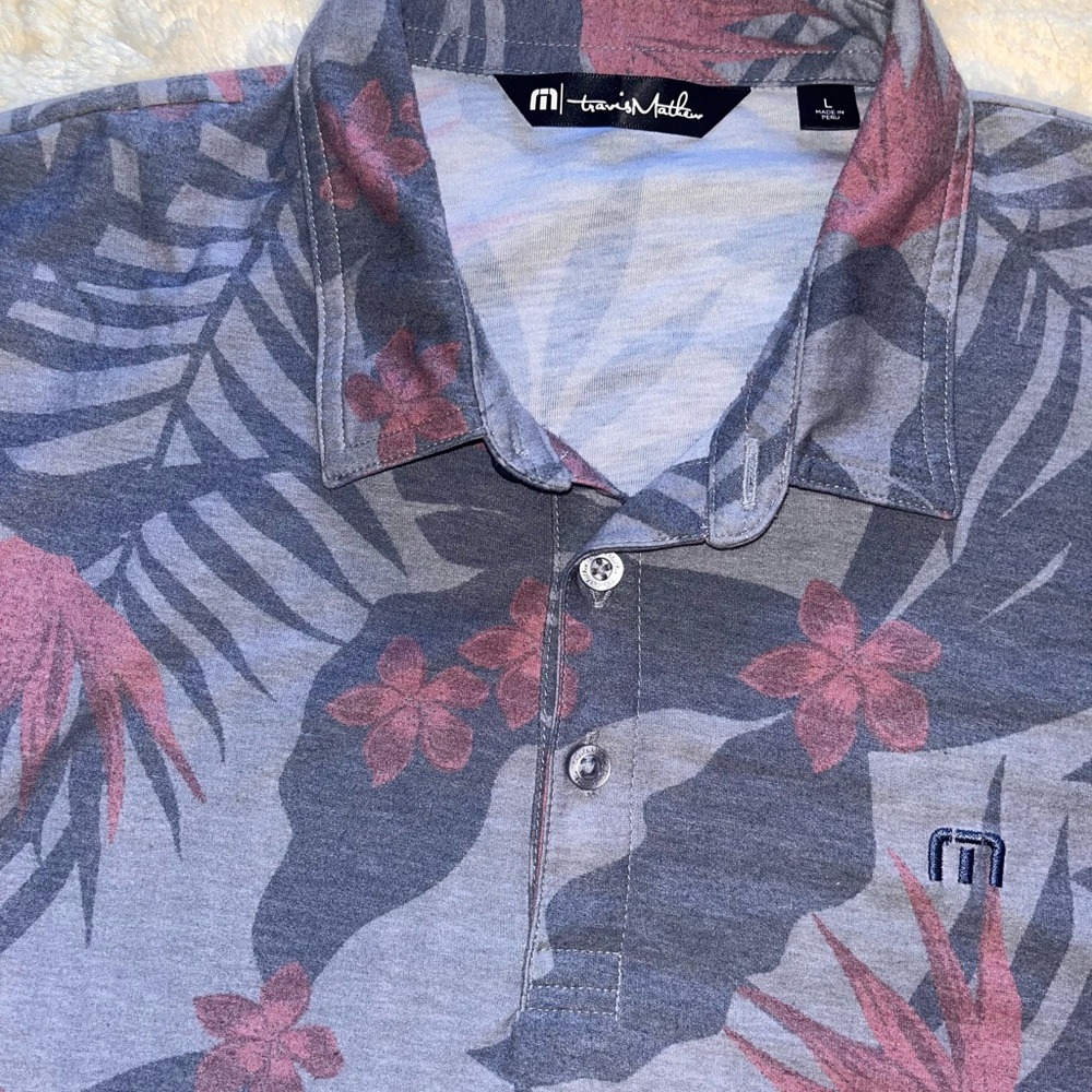 Travis Mathew floral polo L - Picture 3 of 3